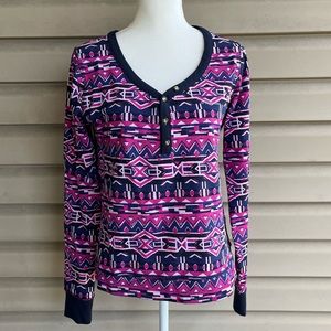 •Columbia• Holly Hideaway Fair Isle Long Sleeve Top - Size Large